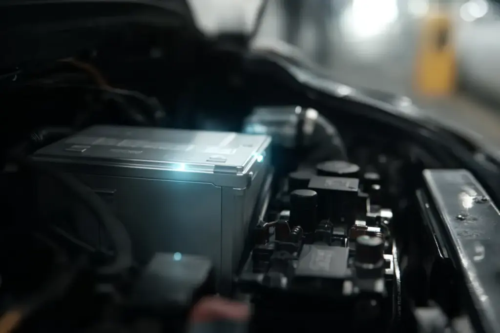 Computador del carro (ECU) conectado al motor de un vehículo