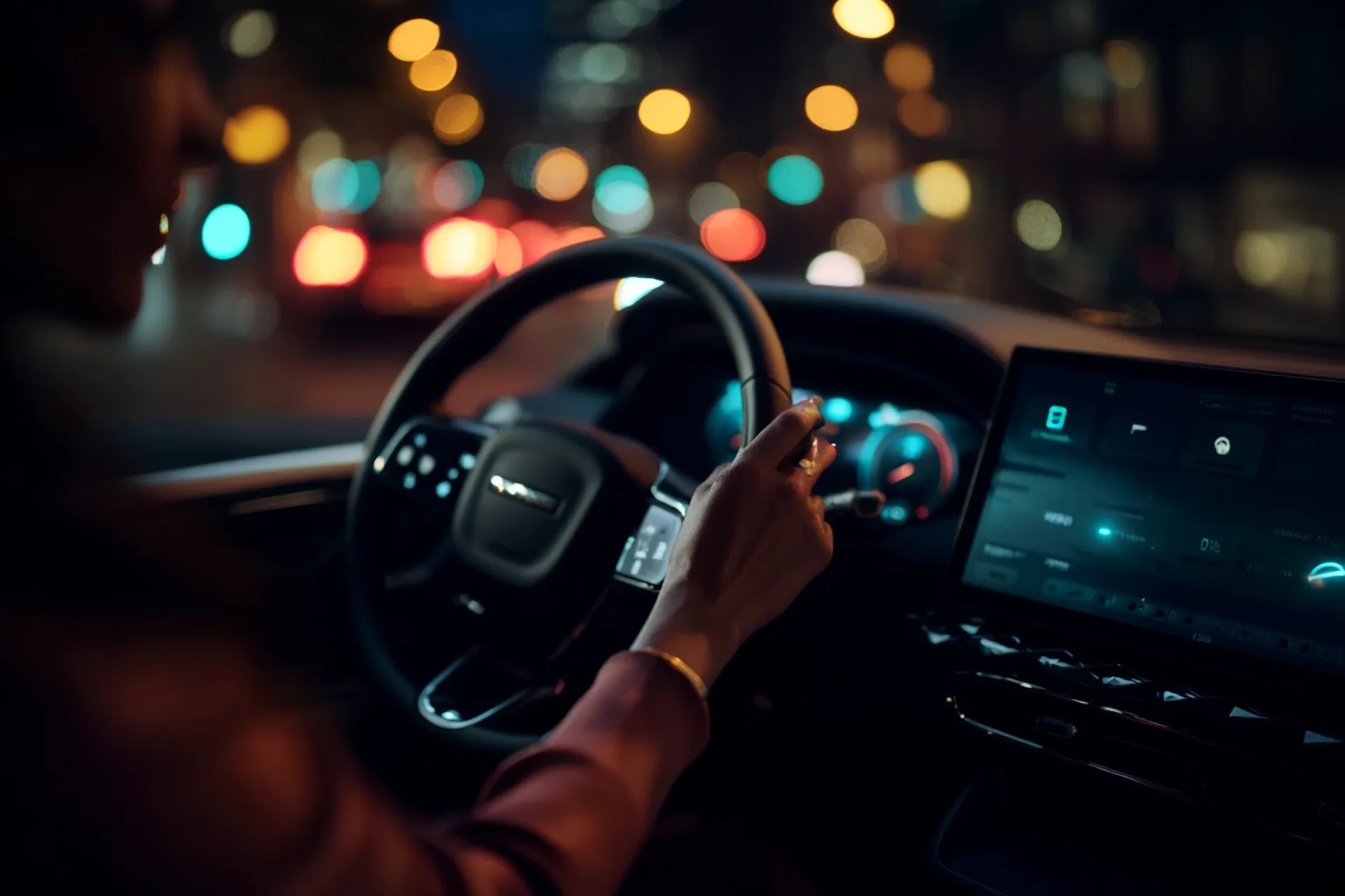 Pantalla digital mostrando datos del computador del carro